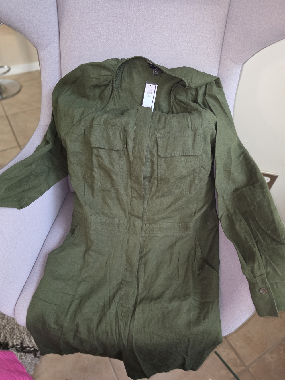 Banana Republic Olive Green Utility Shorts Romper
